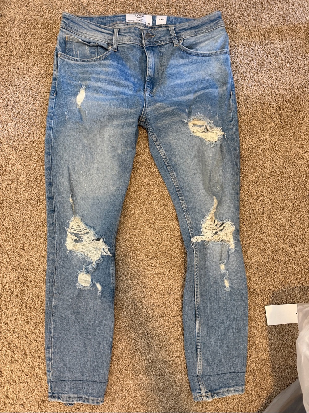 Bershka Light Blue Skinny Denim Jeans